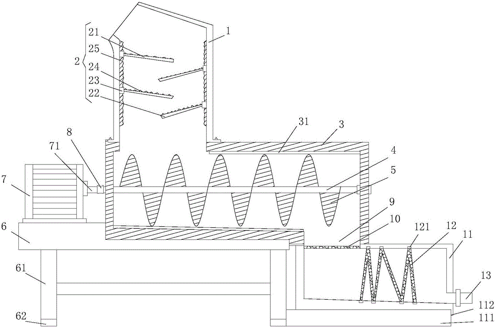 Purification device for primary sewage treatment