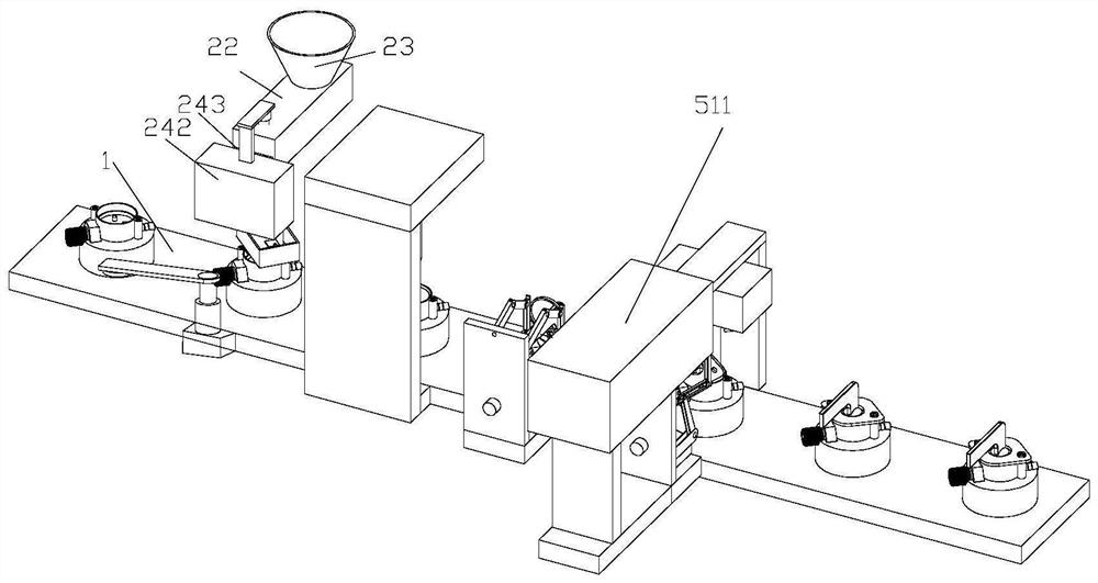 An assembly device for processing an automobile fuel tank switch