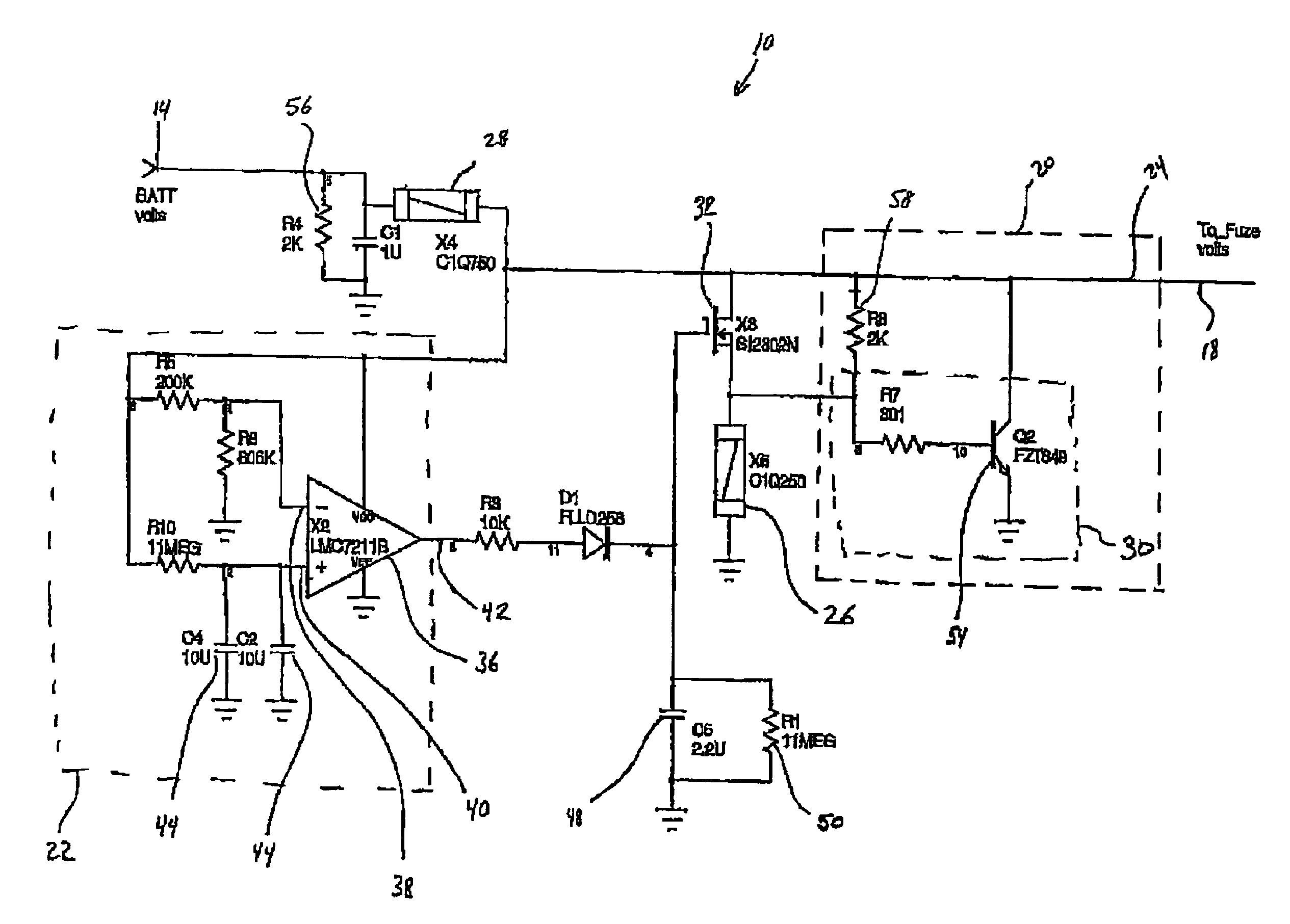 Fuze explosive ordnance disposal circuit