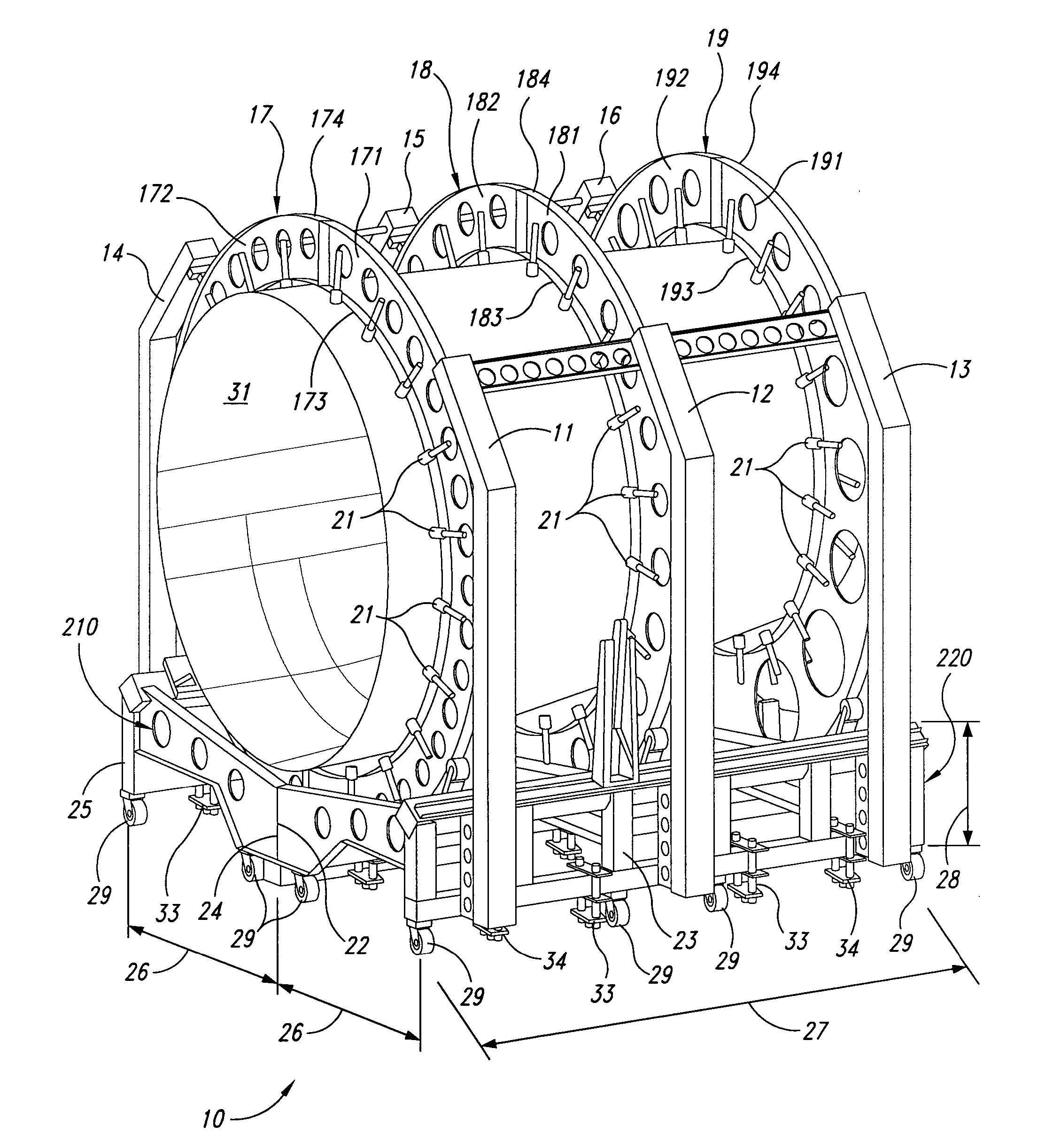 One-piece barrel assembly cart