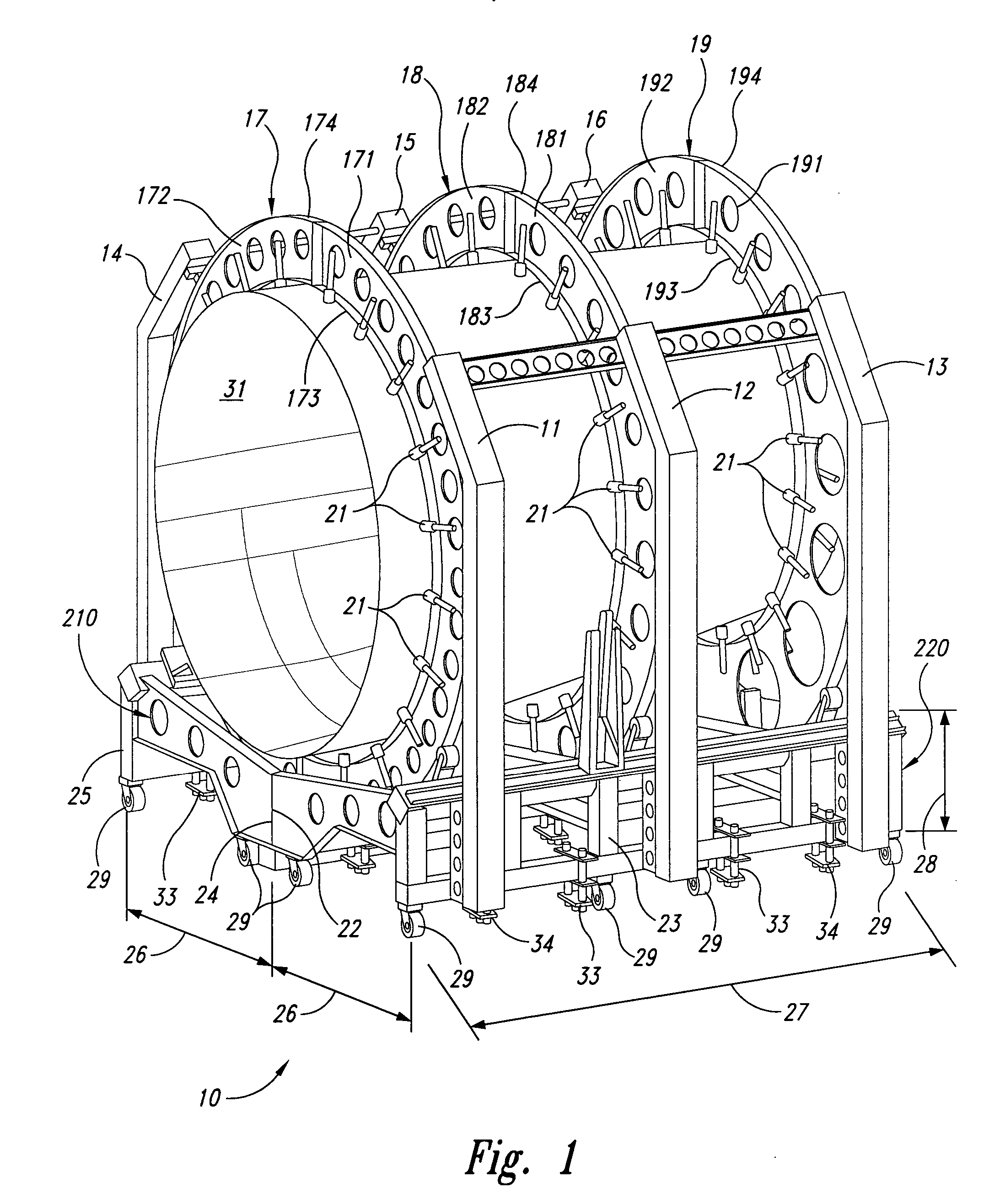 One-piece barrel assembly cart