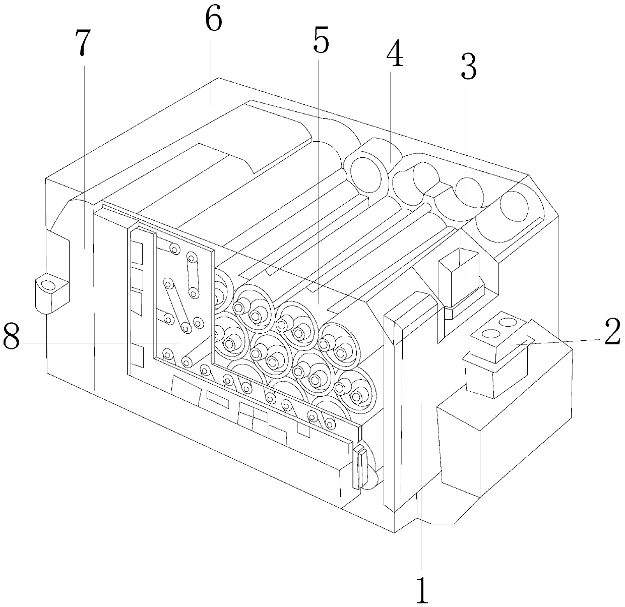 Anti-crystallization blanking coiling needle mechanism of ion wind static elimination of lithium battery electrical core