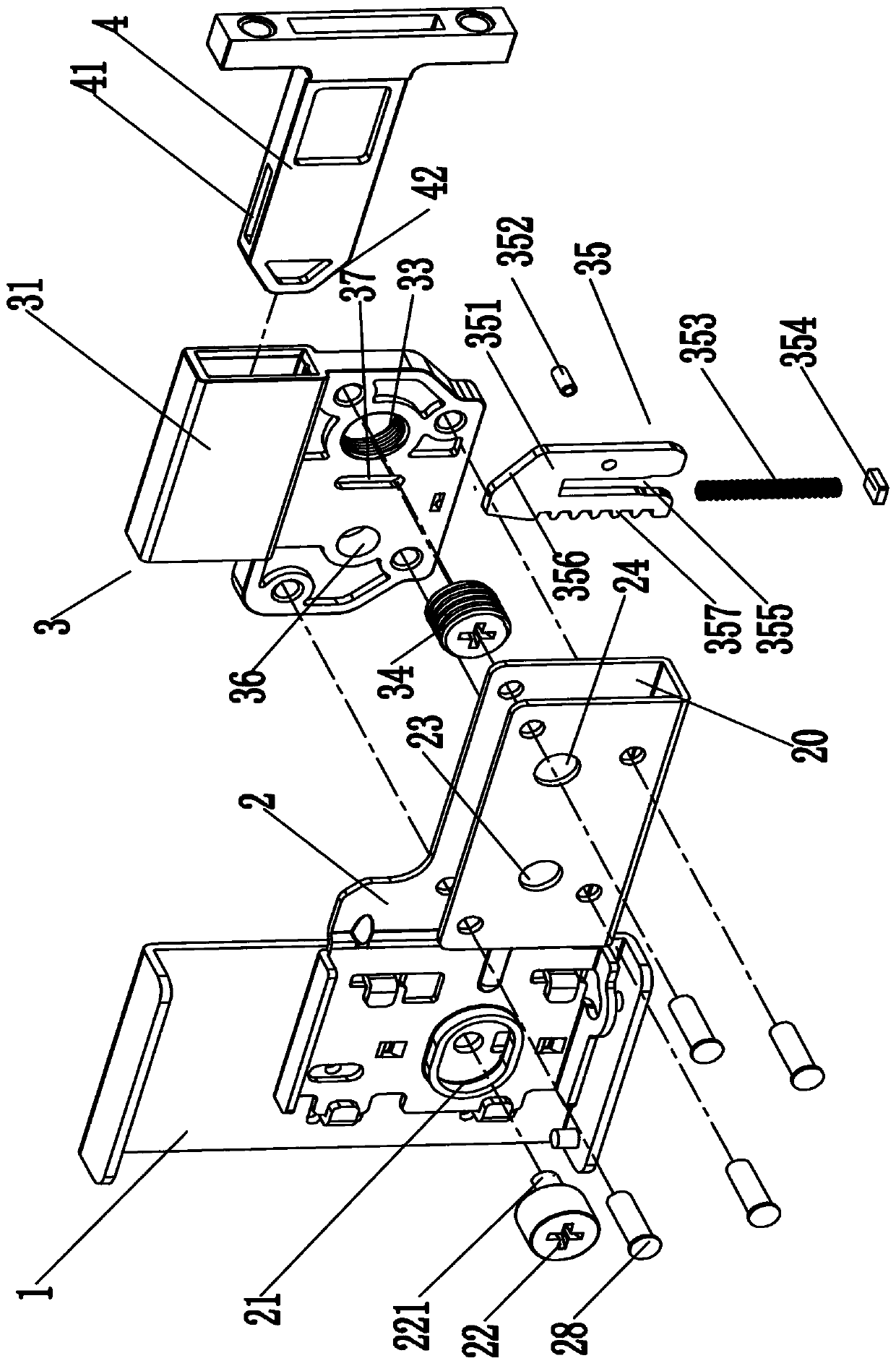 Connection structure between drawer side panels and panels