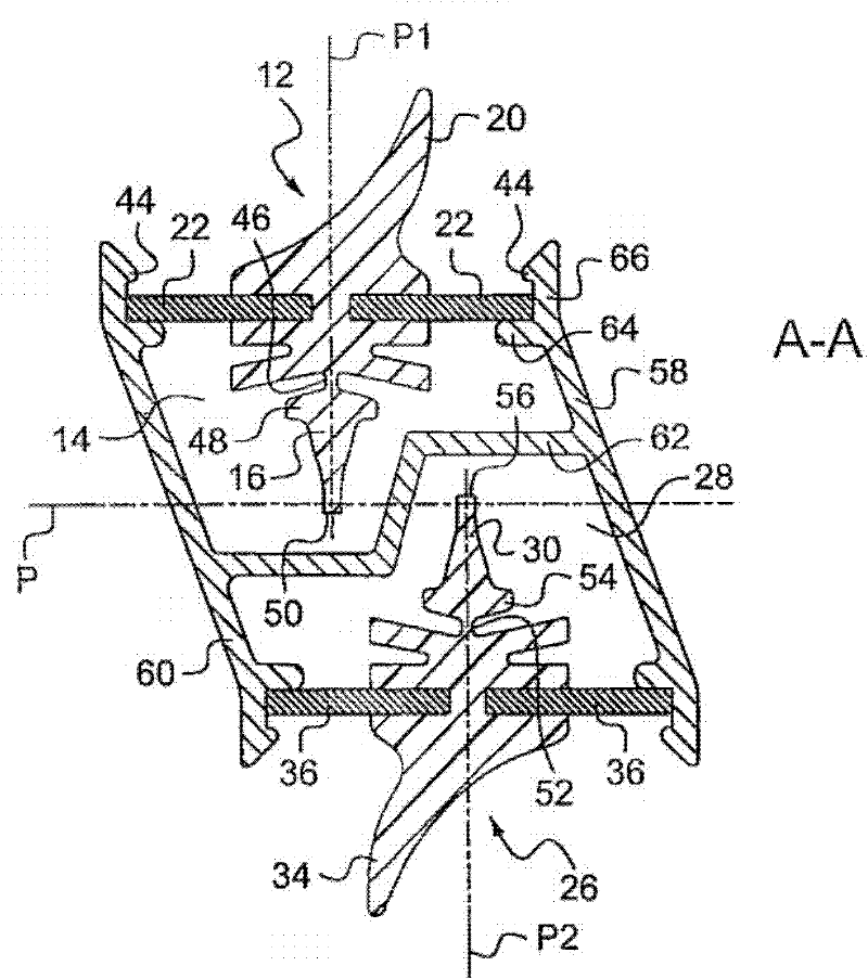 Device and assembly for supporting a pair of windscreen wipers, and corresponding packaging and method for mounting same