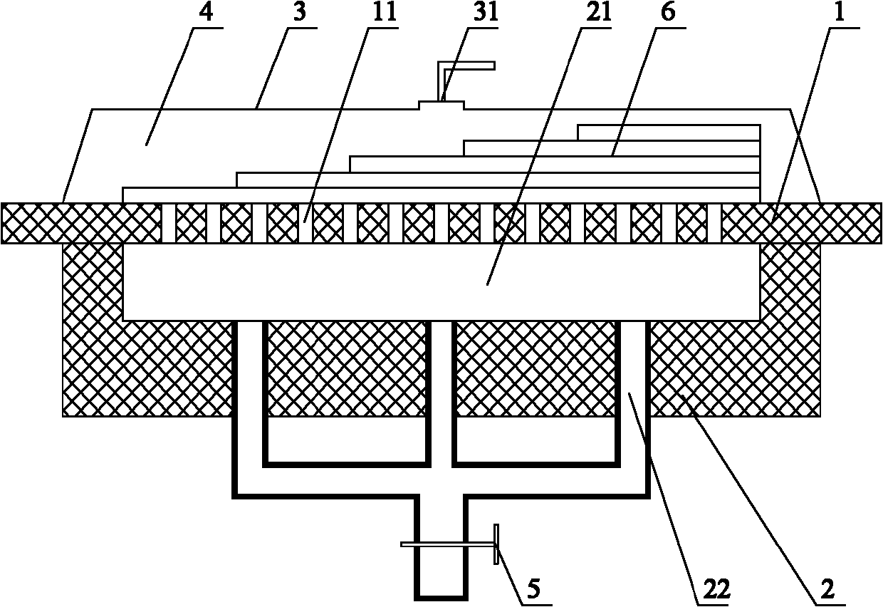 Testing method of external permeability of fiber fabric surface and testing mold