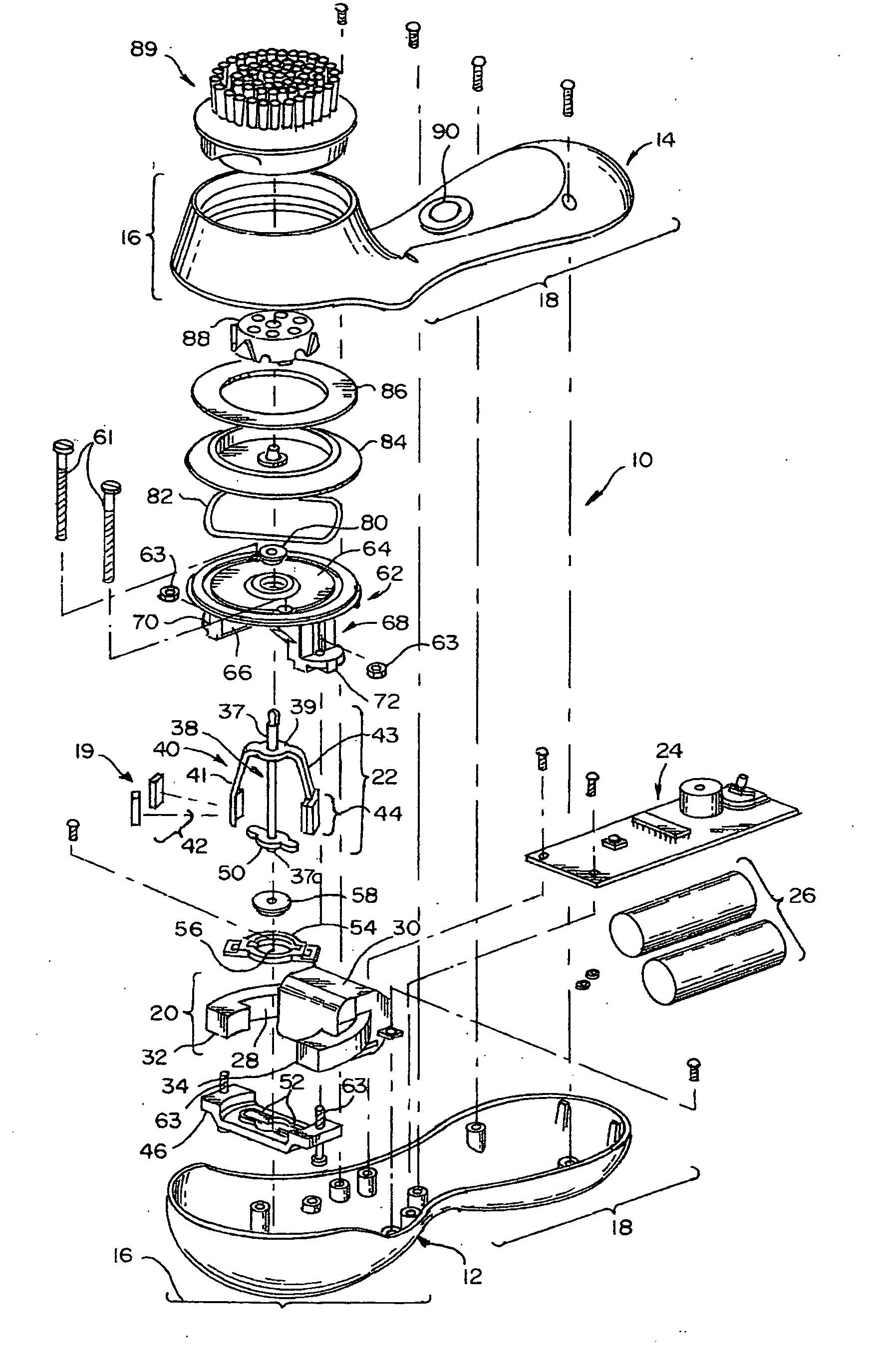 Motor providing oscillating action for a personal care appliance