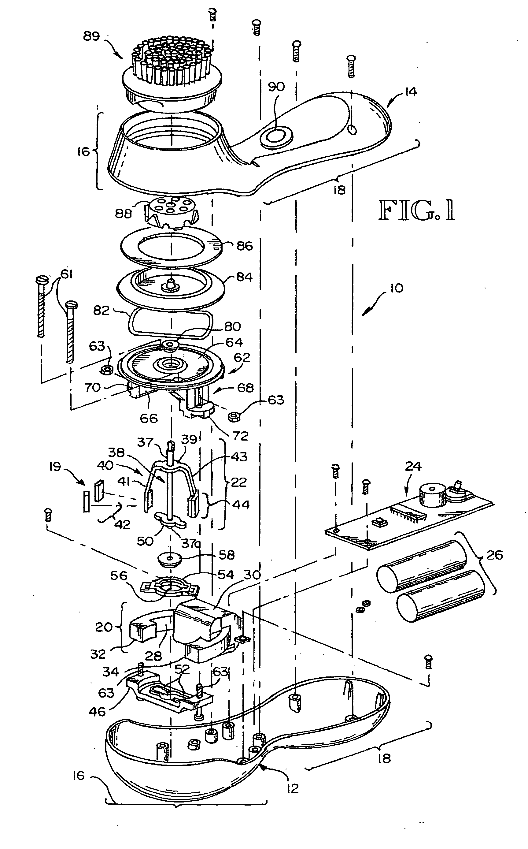 Motor providing oscillating action for a personal care appliance