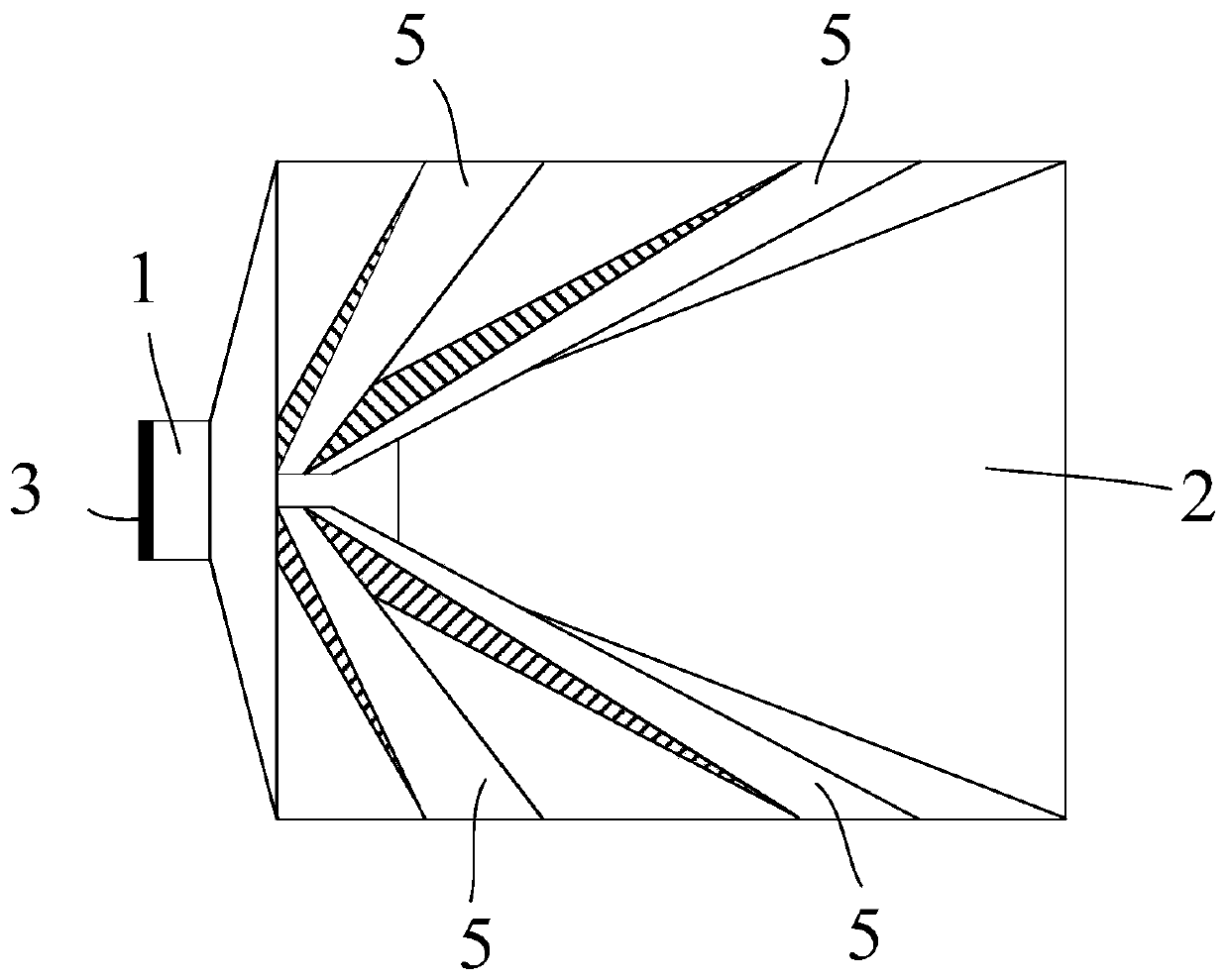 Four-ridge pyramidal horn antenna