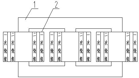 Novel winding staggered type distribution transformer