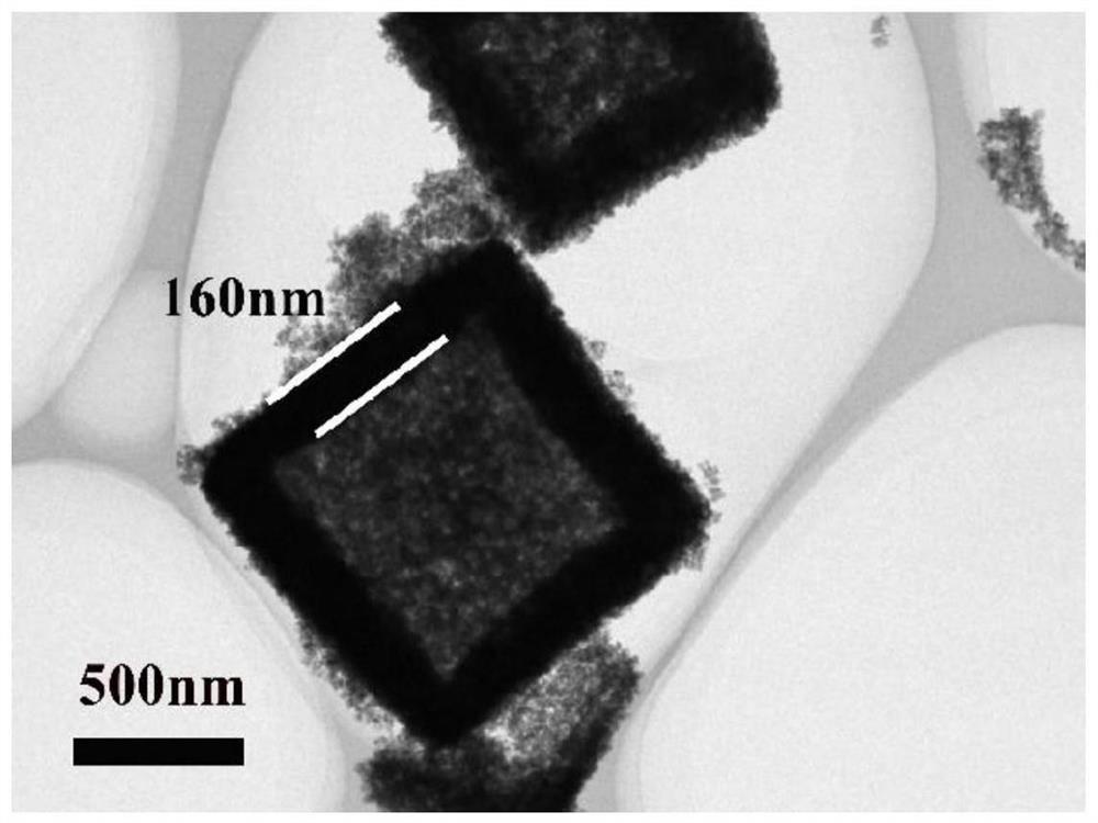 Tin-manganese stannate-nitrogen carbon composite material with hollow cubic structure as well as preparation method and application thereof