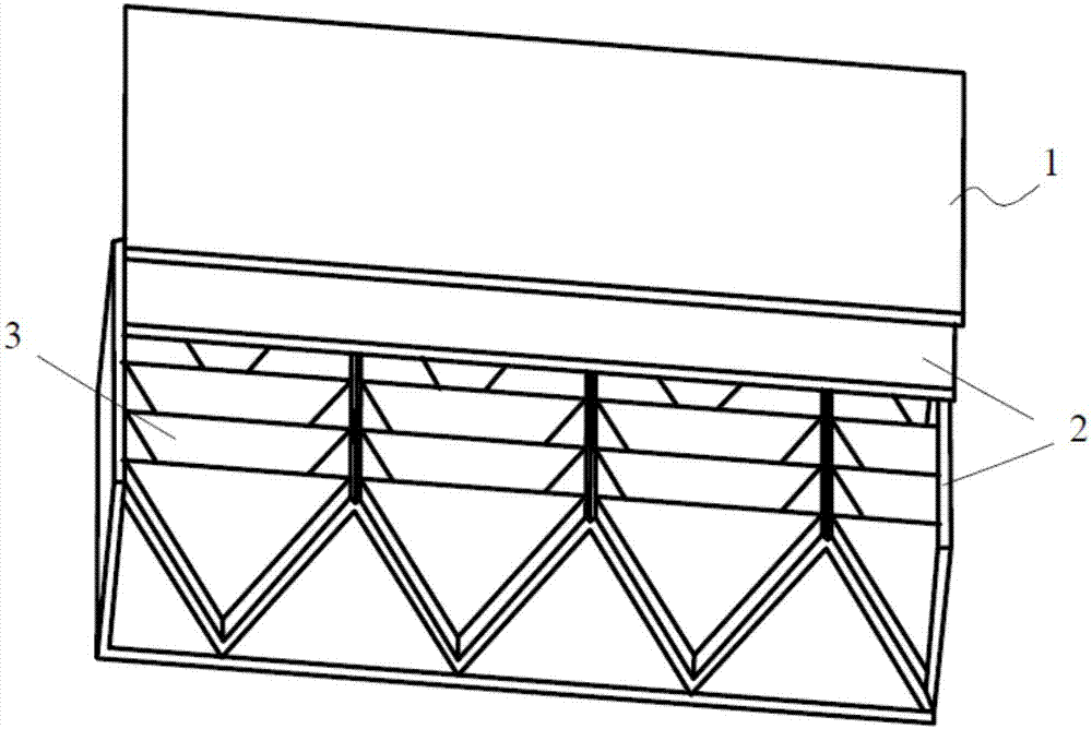 Composite material sandwich plate for floating body structure and floating body