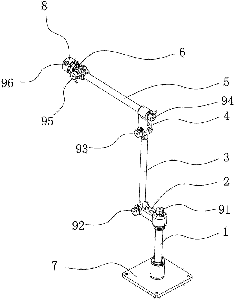 A six-link teaching device for a six-axis robot