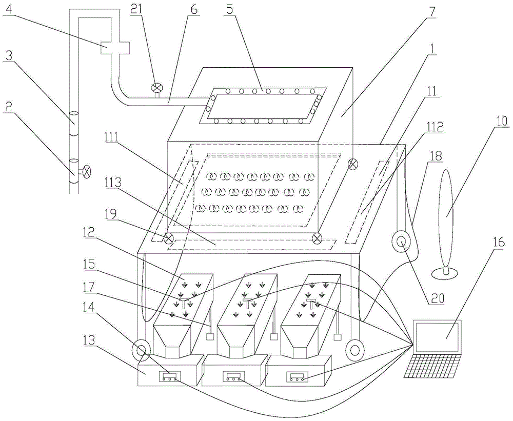 A simulated tailings dam ecological slope protection system