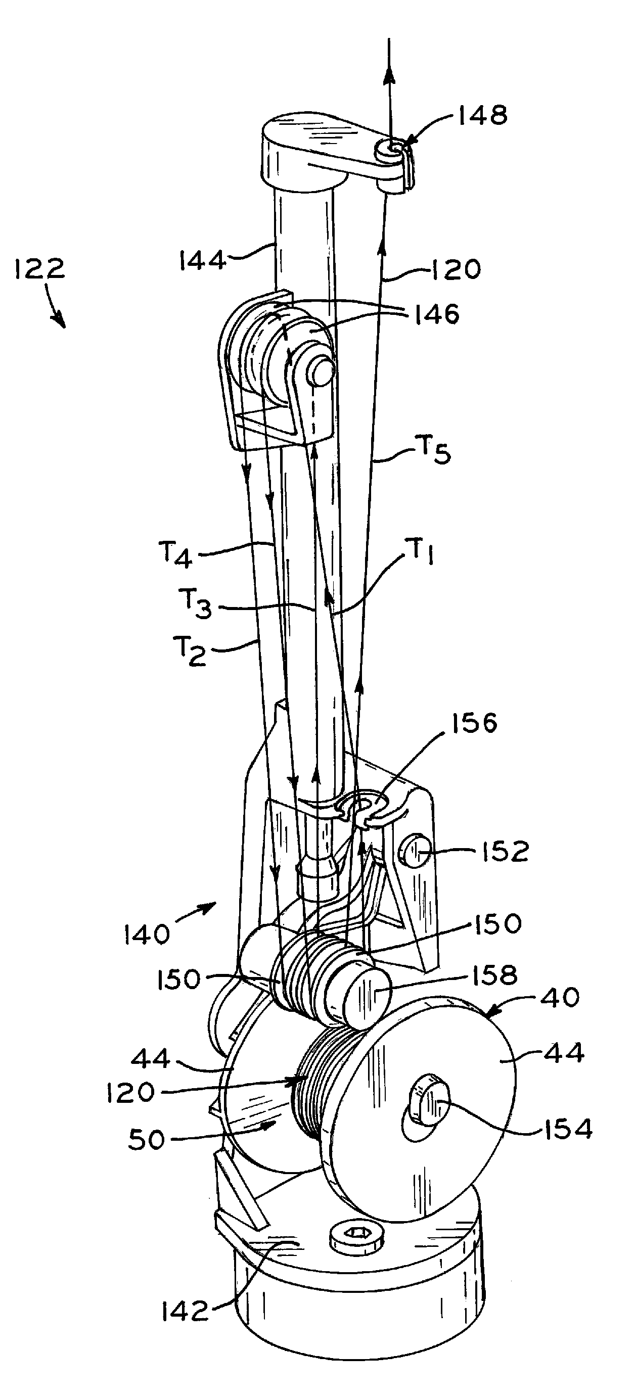 Bi-tapered spool for wire braiding machines