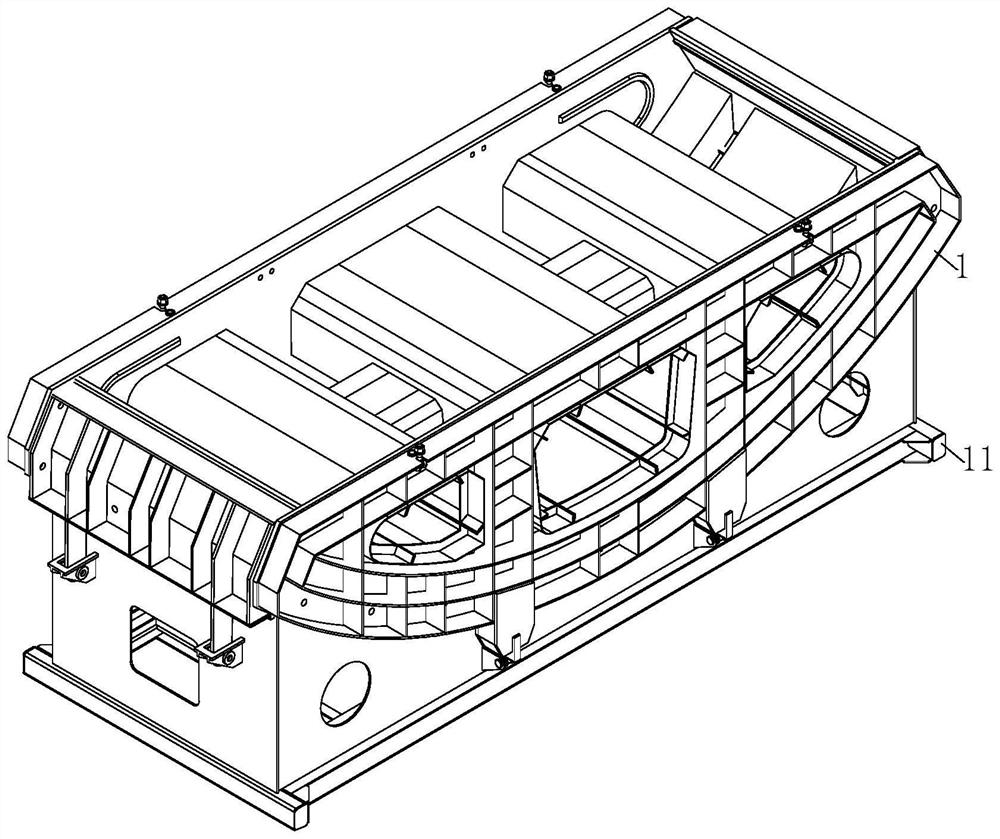 Integral drawing type tunnel boring machine (TBM) inverted arch block core mold