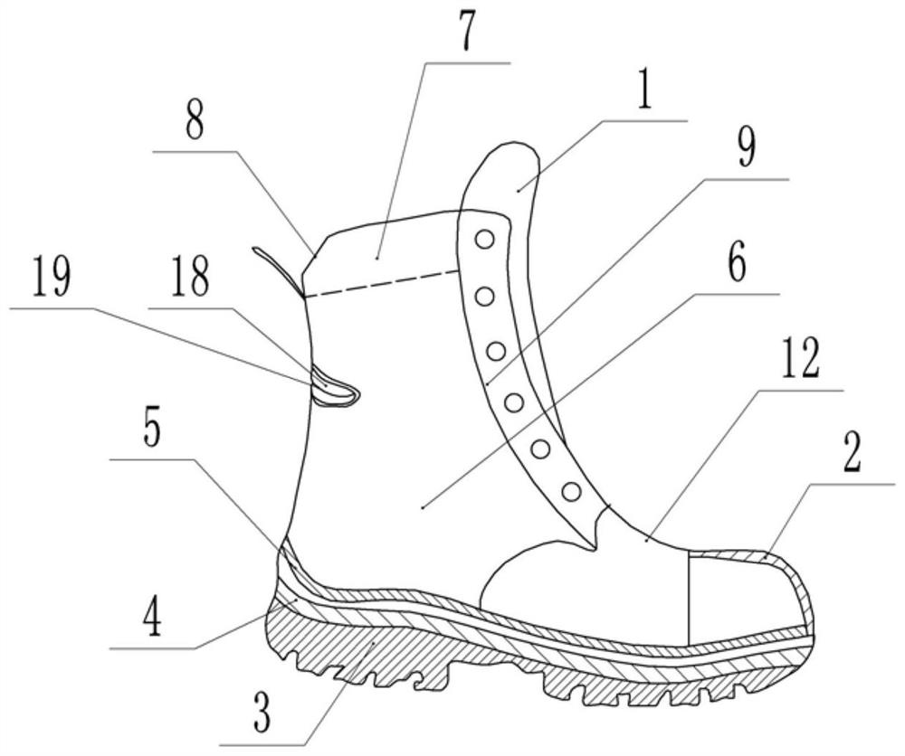 A kind of rescue shoe with multifunctional protective function