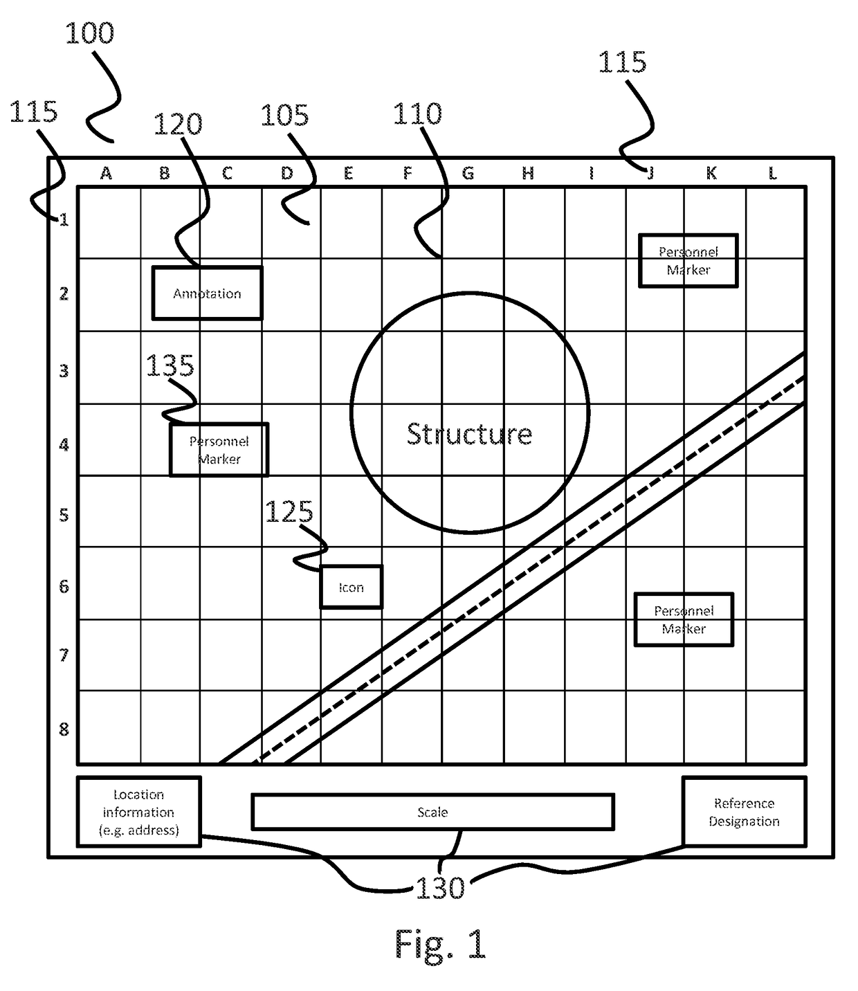 Providing coordinating location information using a gridded reference graphic (GRG)