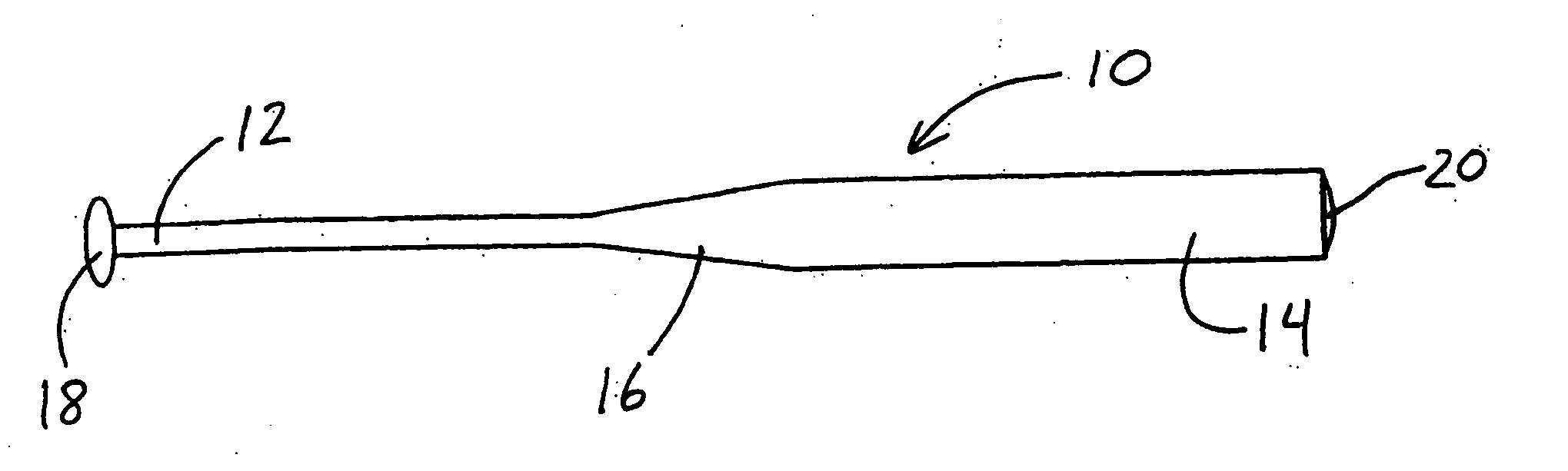 Ball bat including an integral shock attenuation region