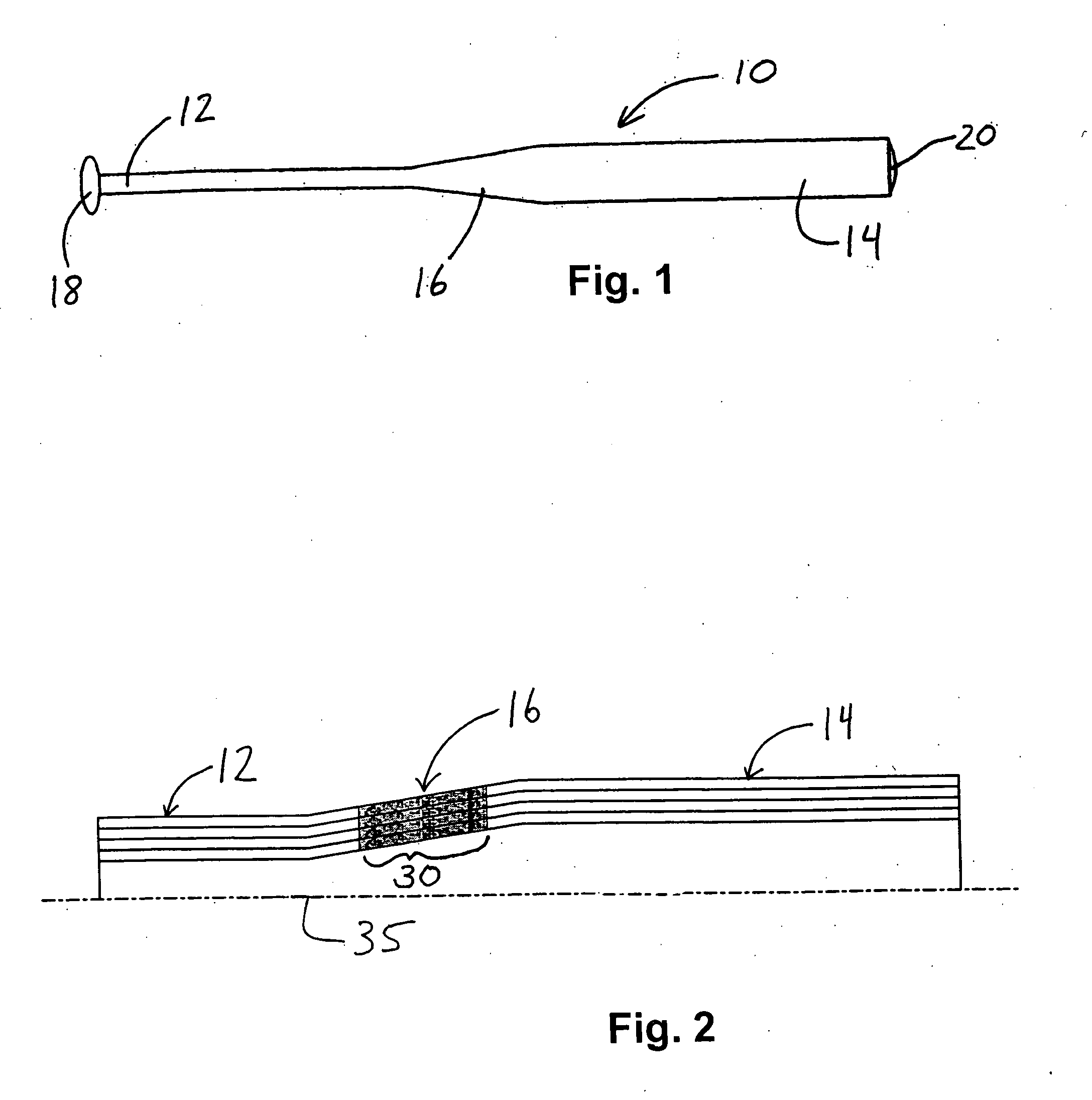 Ball bat including an integral shock attenuation region