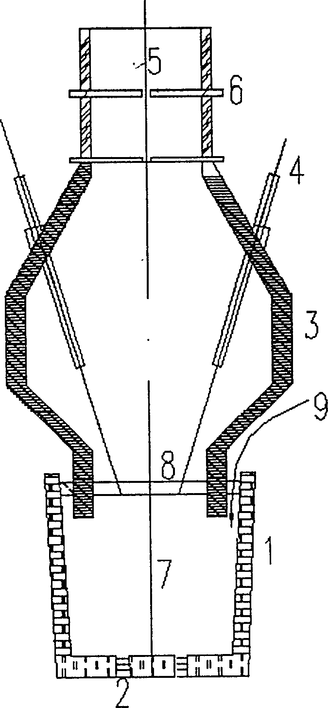 Bucket type closed steel smelting furnace