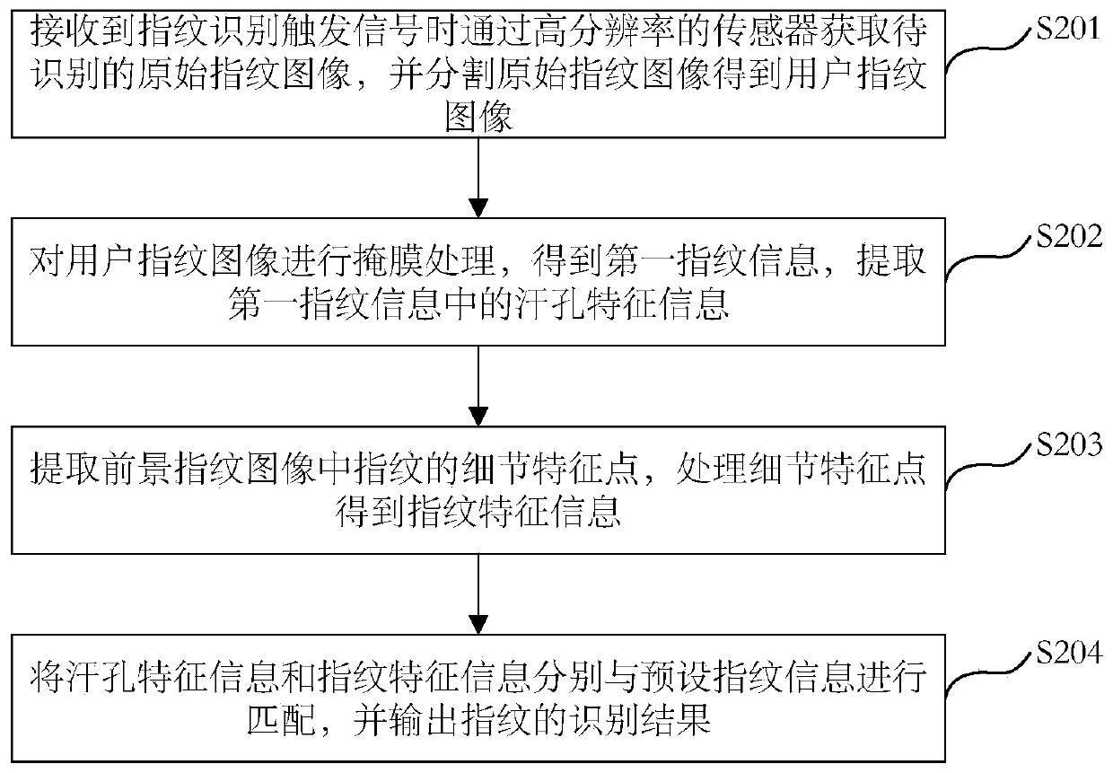 Living body fingerprint identification method, electronic equipment and computer readable storage medium