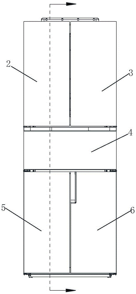 Five-door air-cooled refrigerator