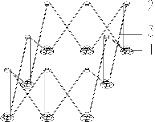 Inter-pillar reinforcing structure and method for preventing historic building from continuously collapsing