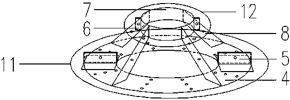 Inter-pillar reinforcing structure and method for preventing historic building from continuously collapsing