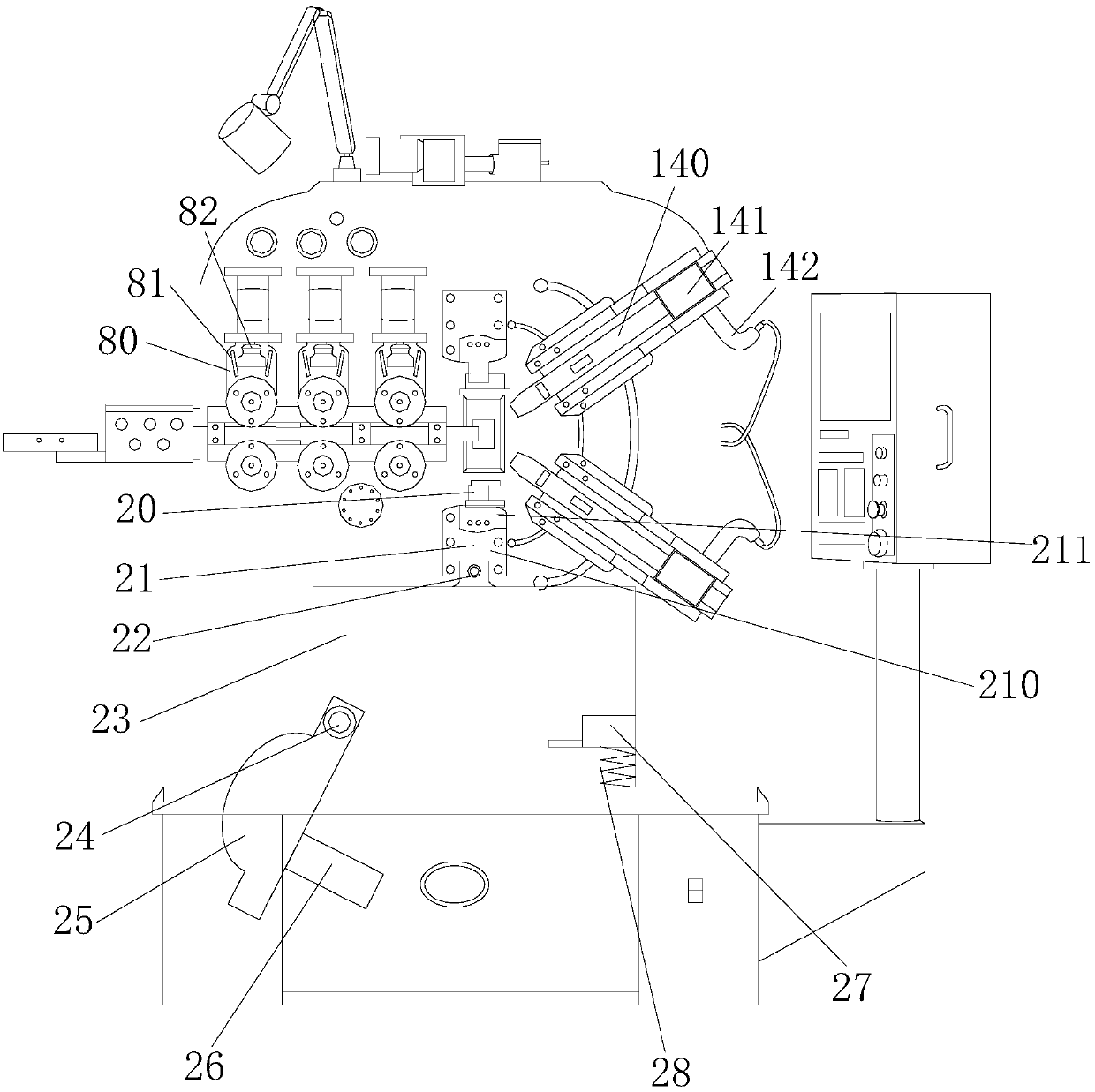 Coil spring forming device for pocket spring