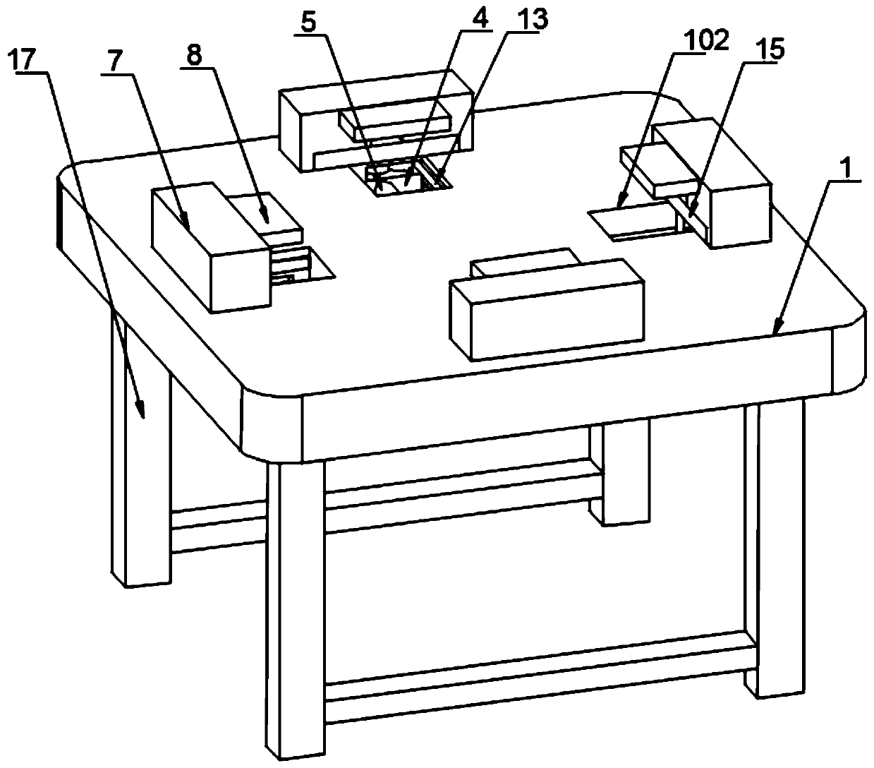 Positioning device for tempered glass production stamping