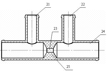 Automatic gearbox cooling system and four-way pipe used for same