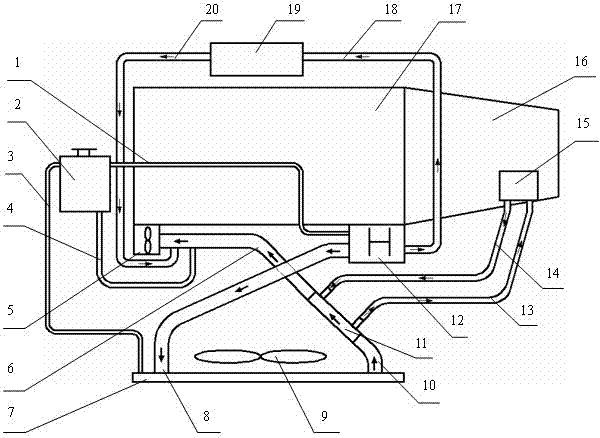 Automatic gearbox cooling system and four-way pipe used for same