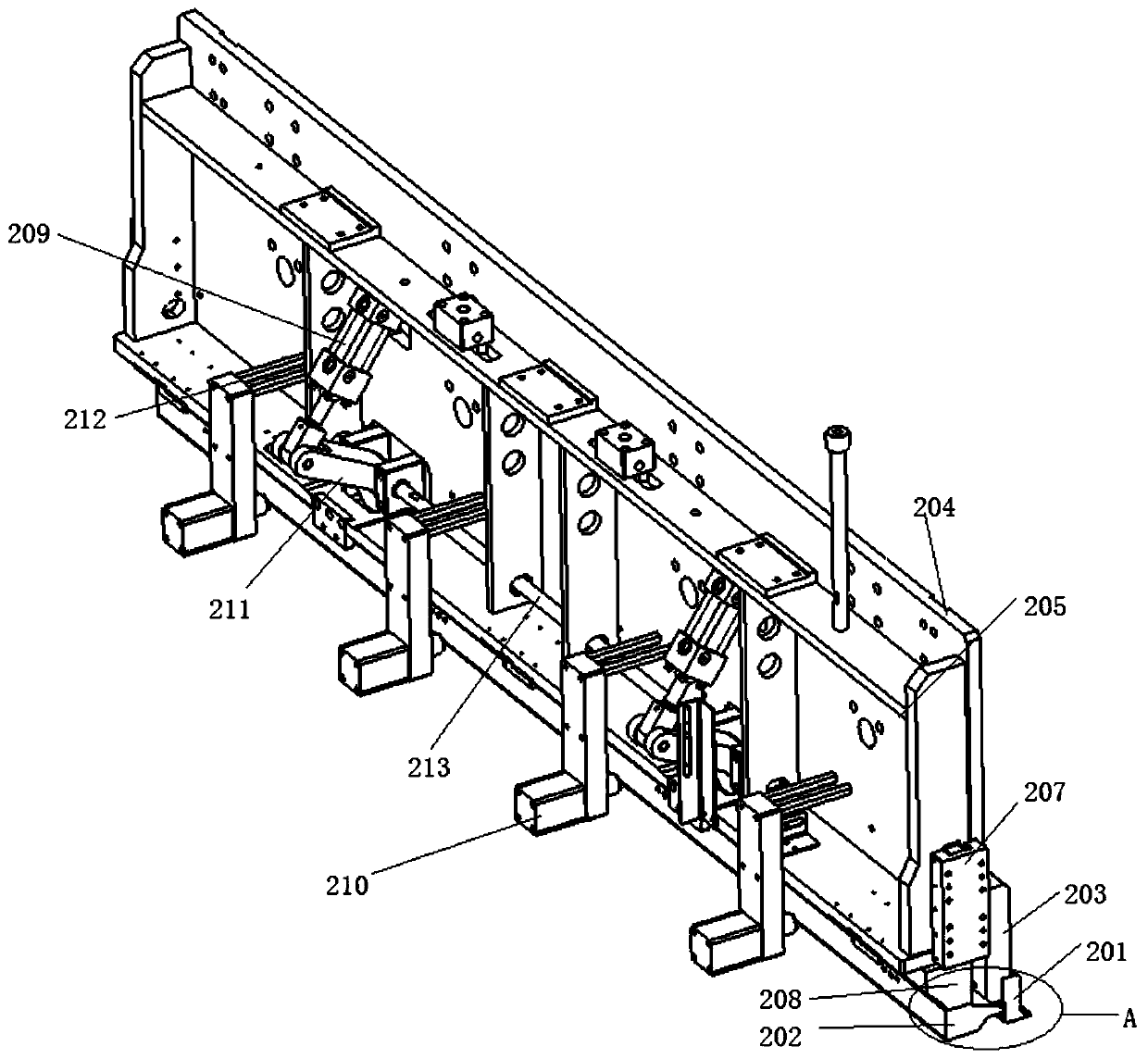 Upward-90-degree bending double-bending die strip and bending machine