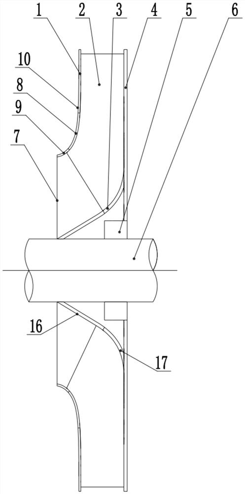 Closed type medium-flow high-pressure three-dimensional flow impeller for powder and coal discharge fan of ironmaking plant