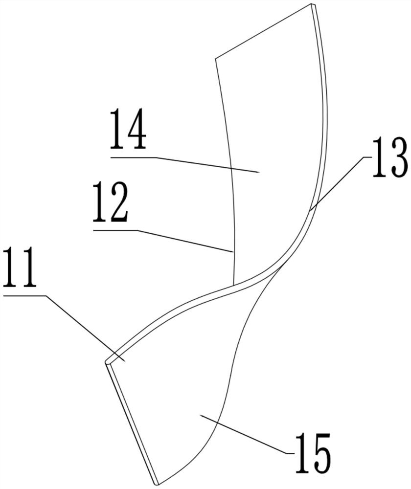 Closed type medium-flow high-pressure three-dimensional flow impeller for powder and coal discharge fan of ironmaking plant