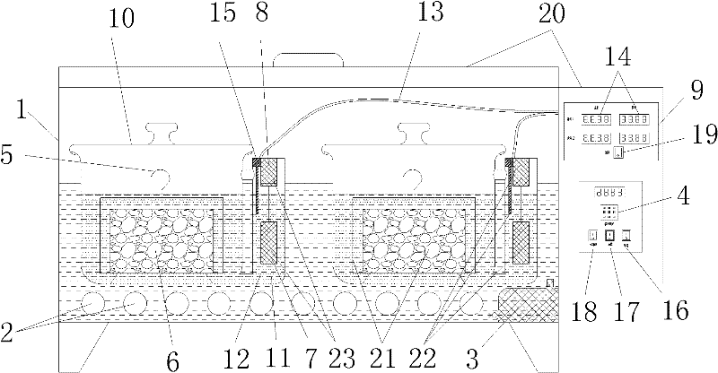 Device for evaluating longer-term snow-melting property of salinization matter for automatically melting snows on road surface