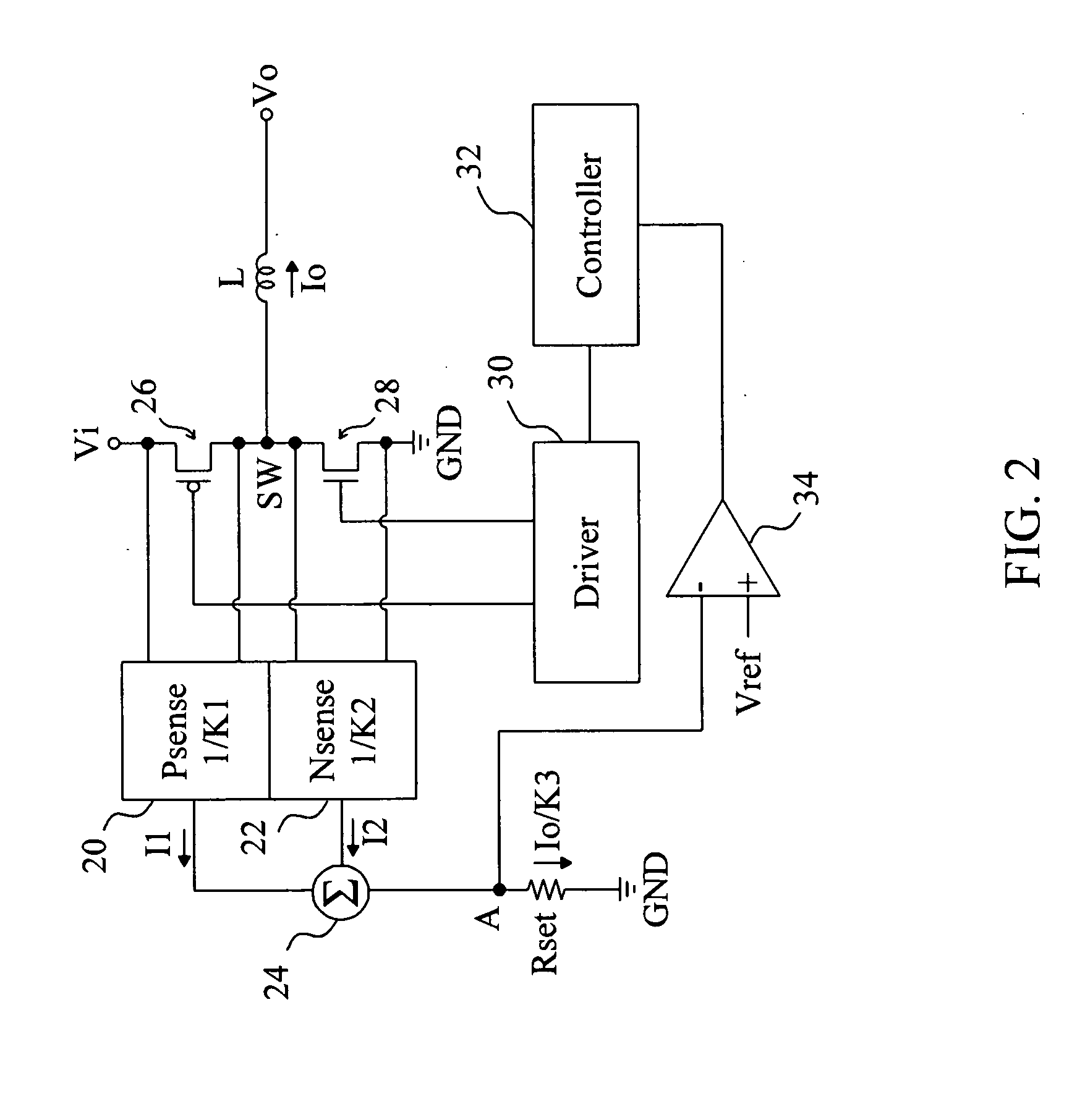 Output current detection of a voltage regulator