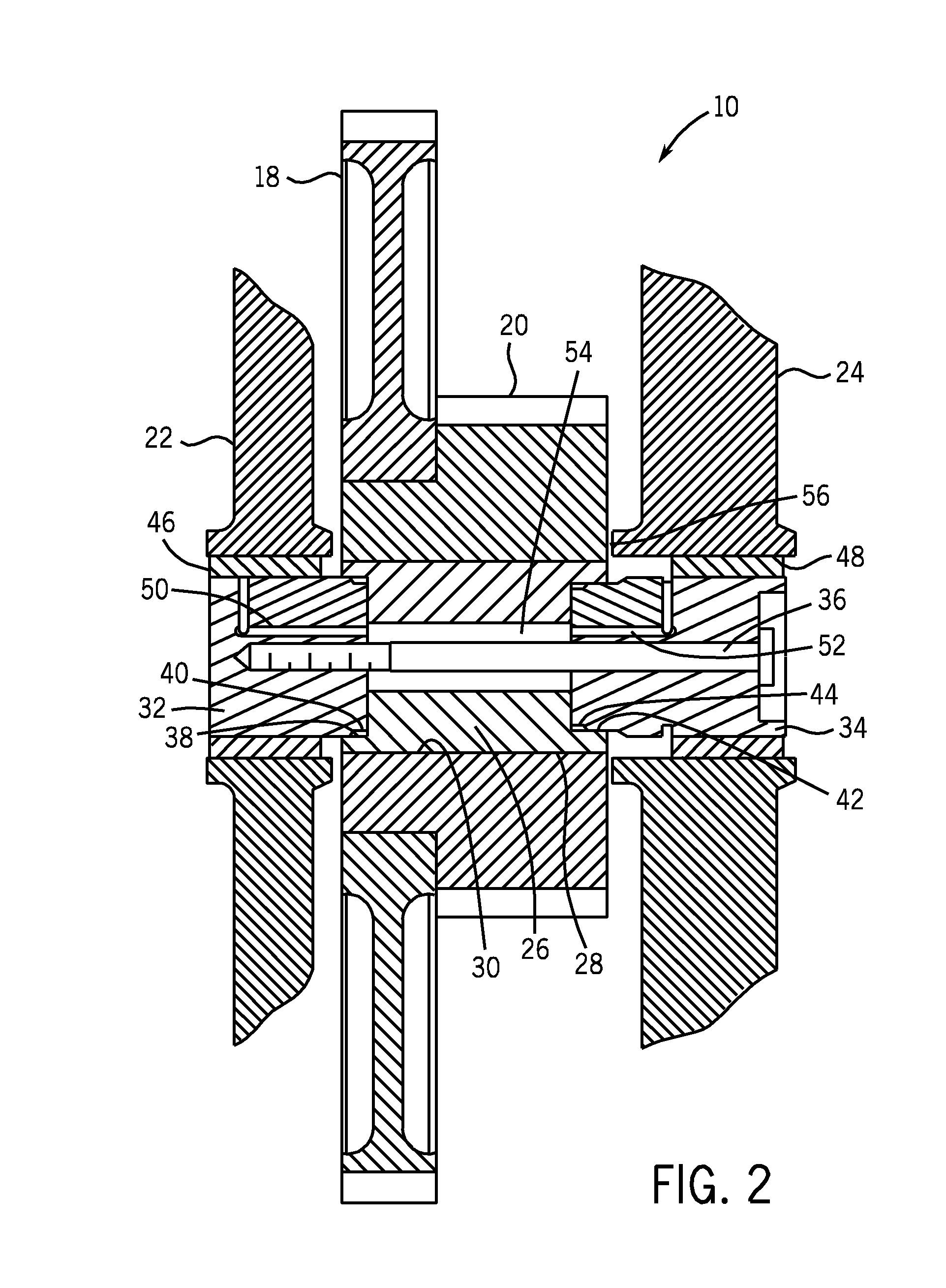 Split shaft for high power diesel engine