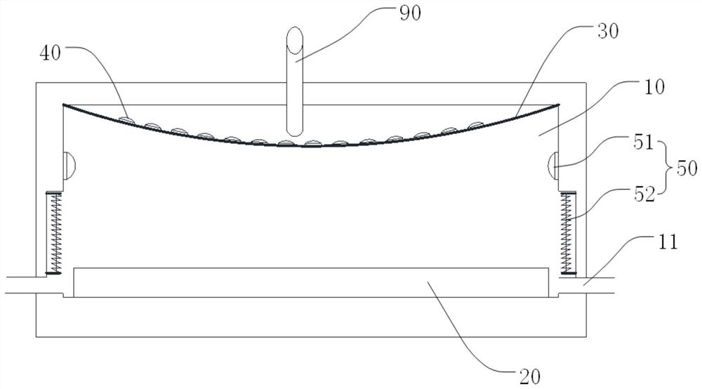 Vacuum bonding curing device and curing method for panel components