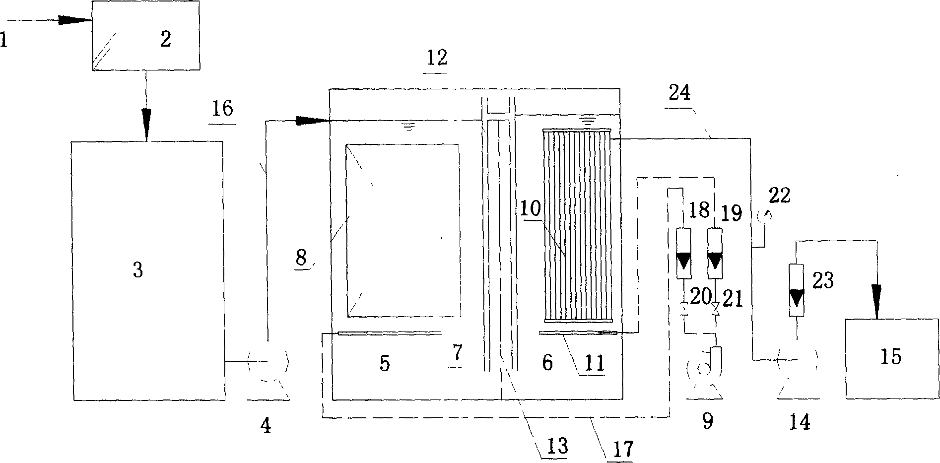 Contact oxidizing H circulation pipe film biological reactor