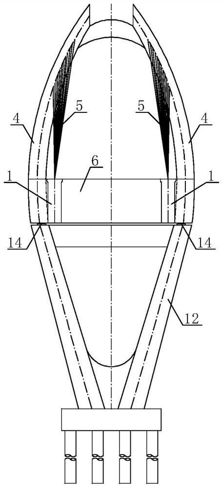 Wide-width large-span hybrid beam extradosed cable-stayed bridge system and construction method thereof