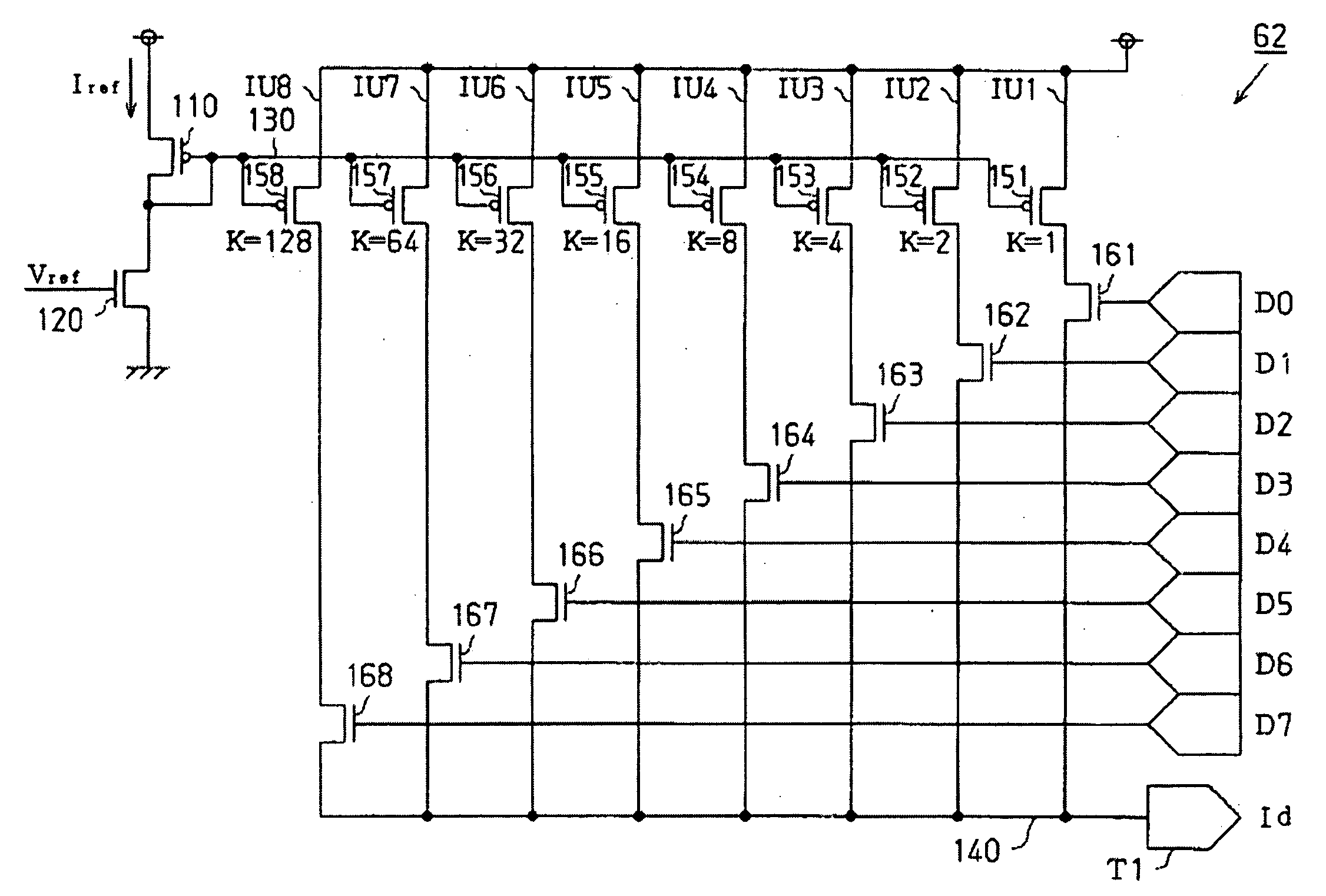 Digital-to-analog converting circuit, electrooptical device, and electronic apparatus