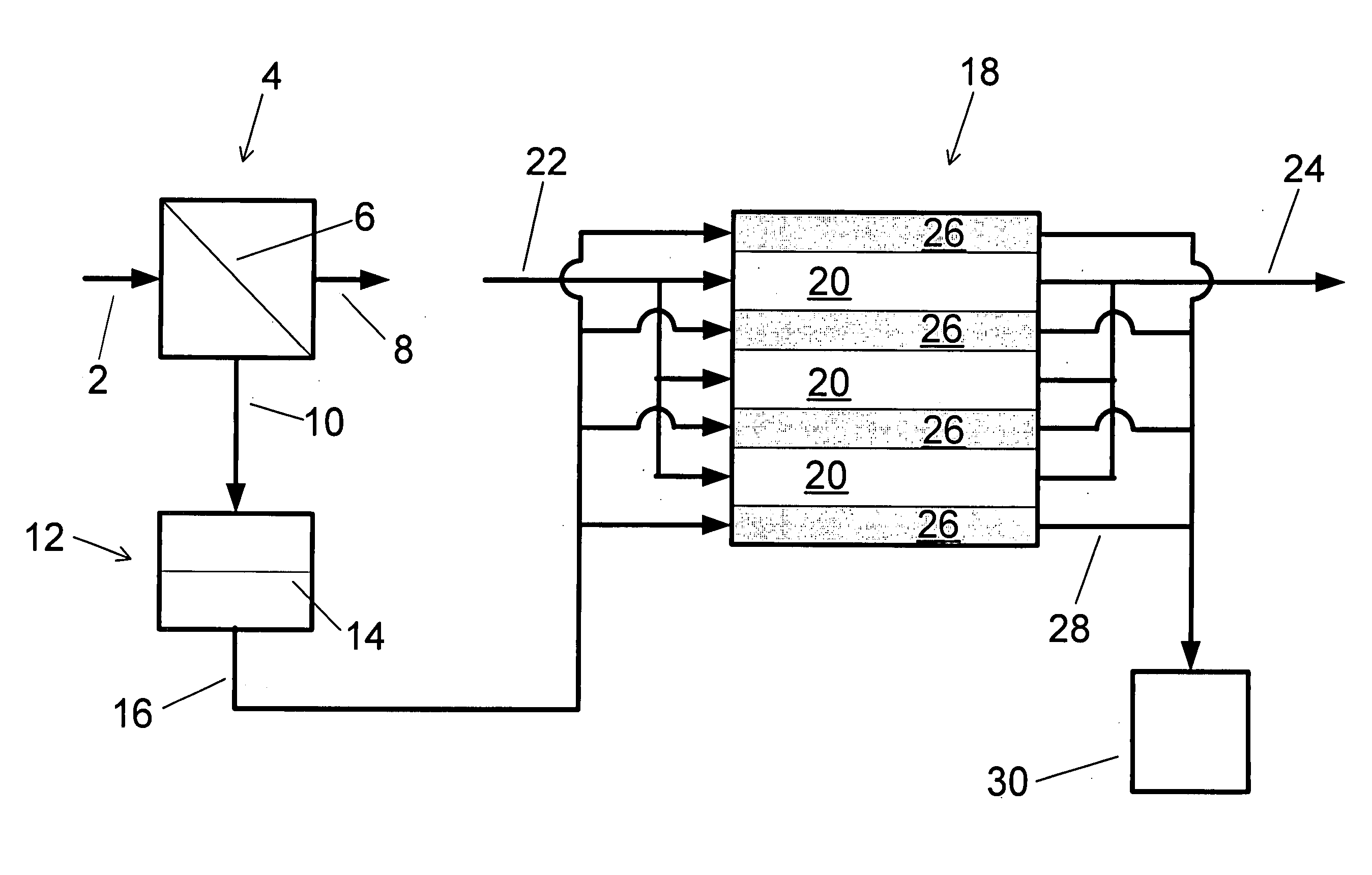 Water purification system and method using reverse osmosis reject stream in an electrodeionization unit