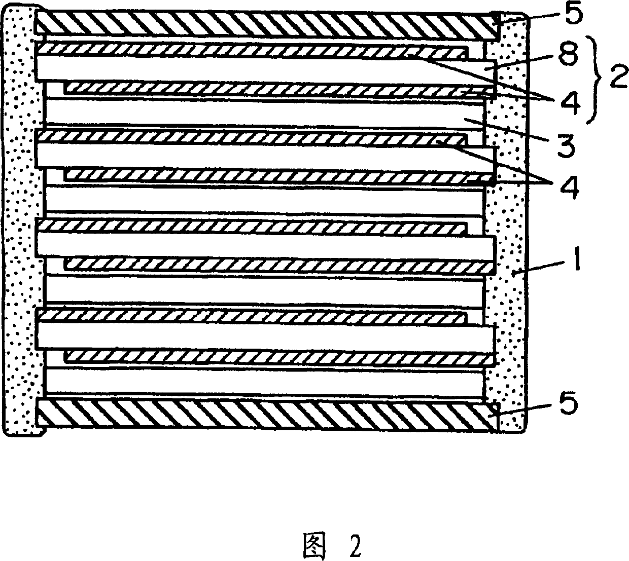 Multilayer fim capacitor and prodn. method thereof