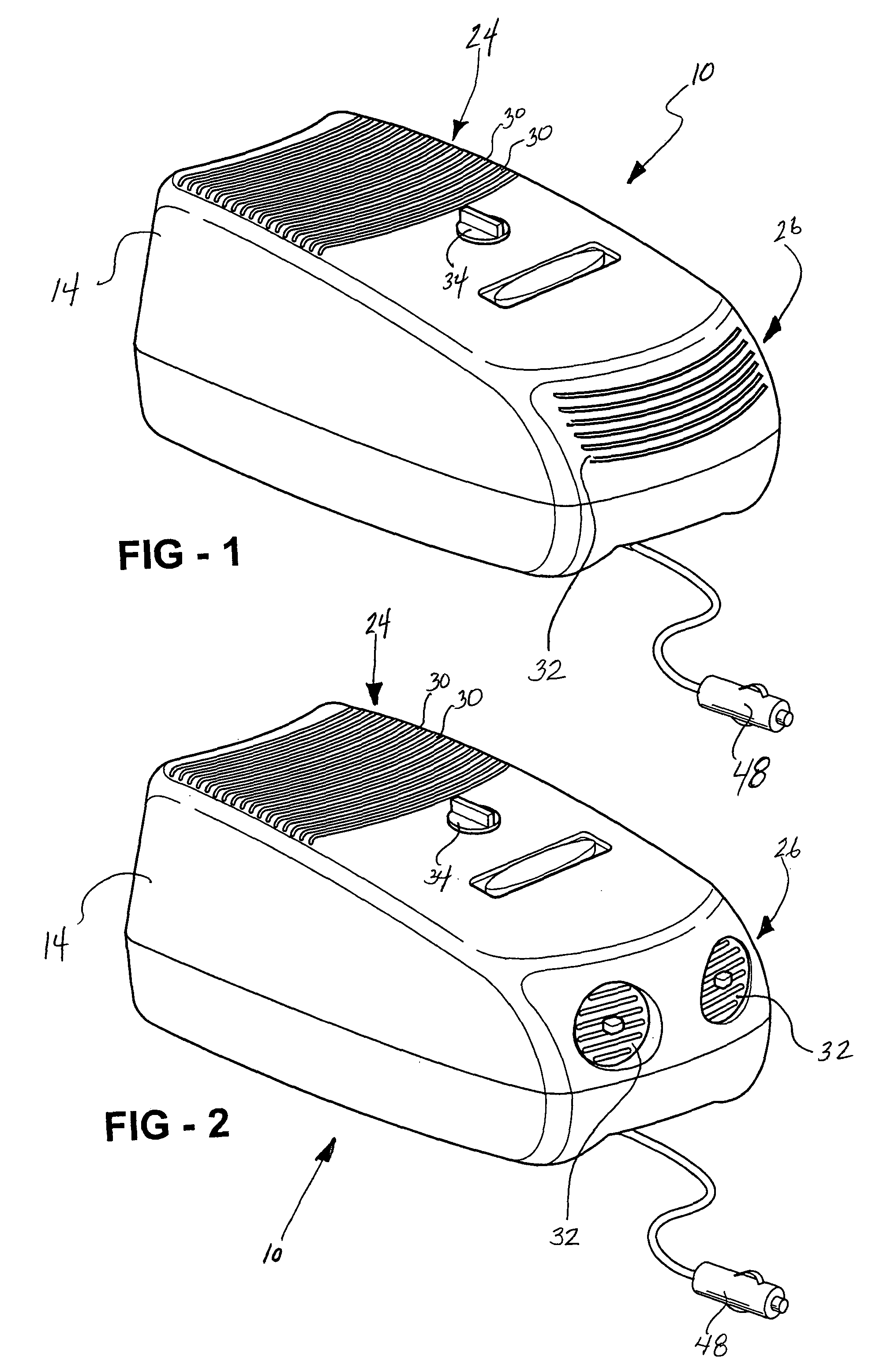 Portable air filtration system utilizing a conductive coating and a filter for use therein