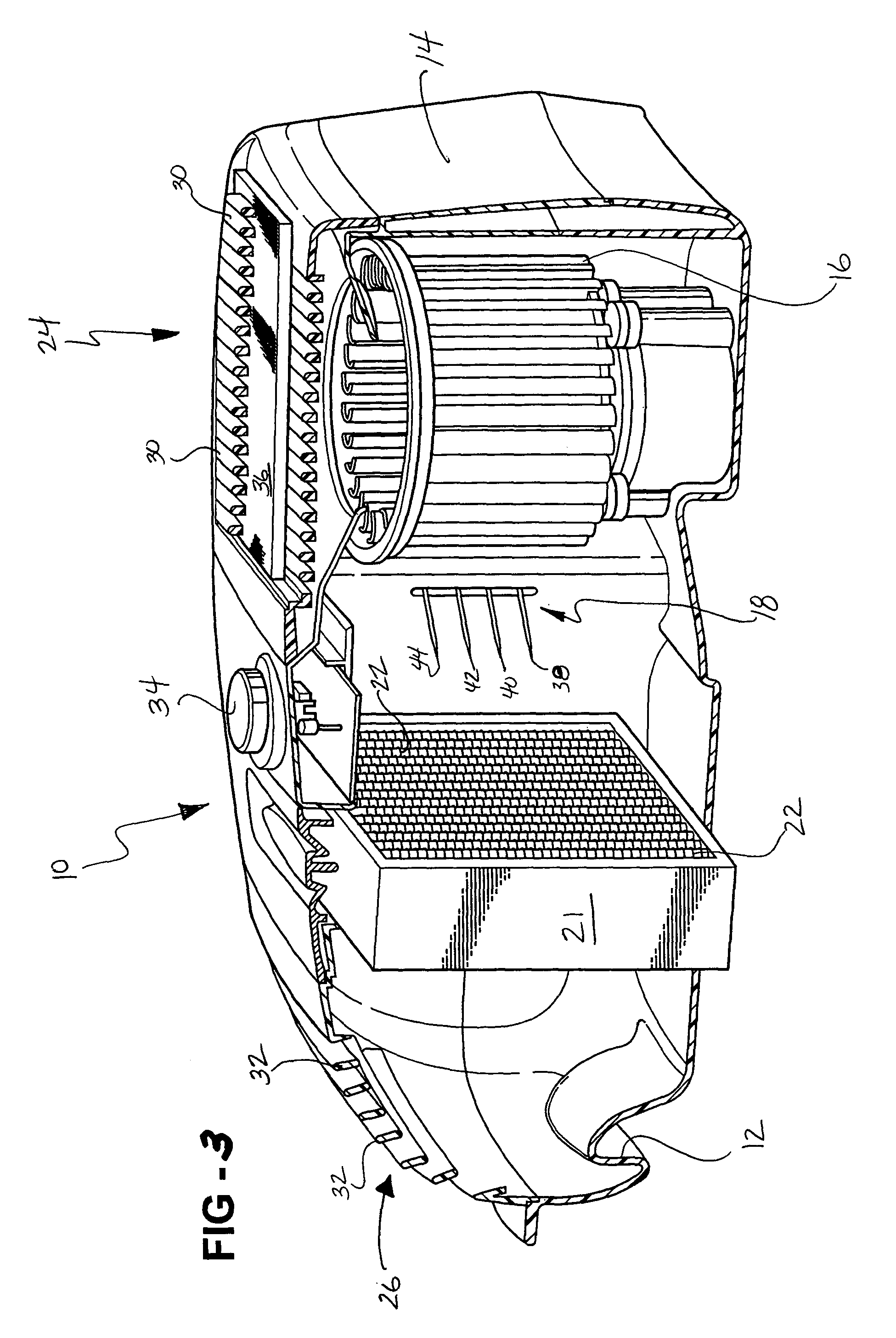 Portable air filtration system utilizing a conductive coating and a filter for use therein