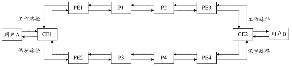 Implementation method of link protection using ptn network to carry point-to-point dedicated line service