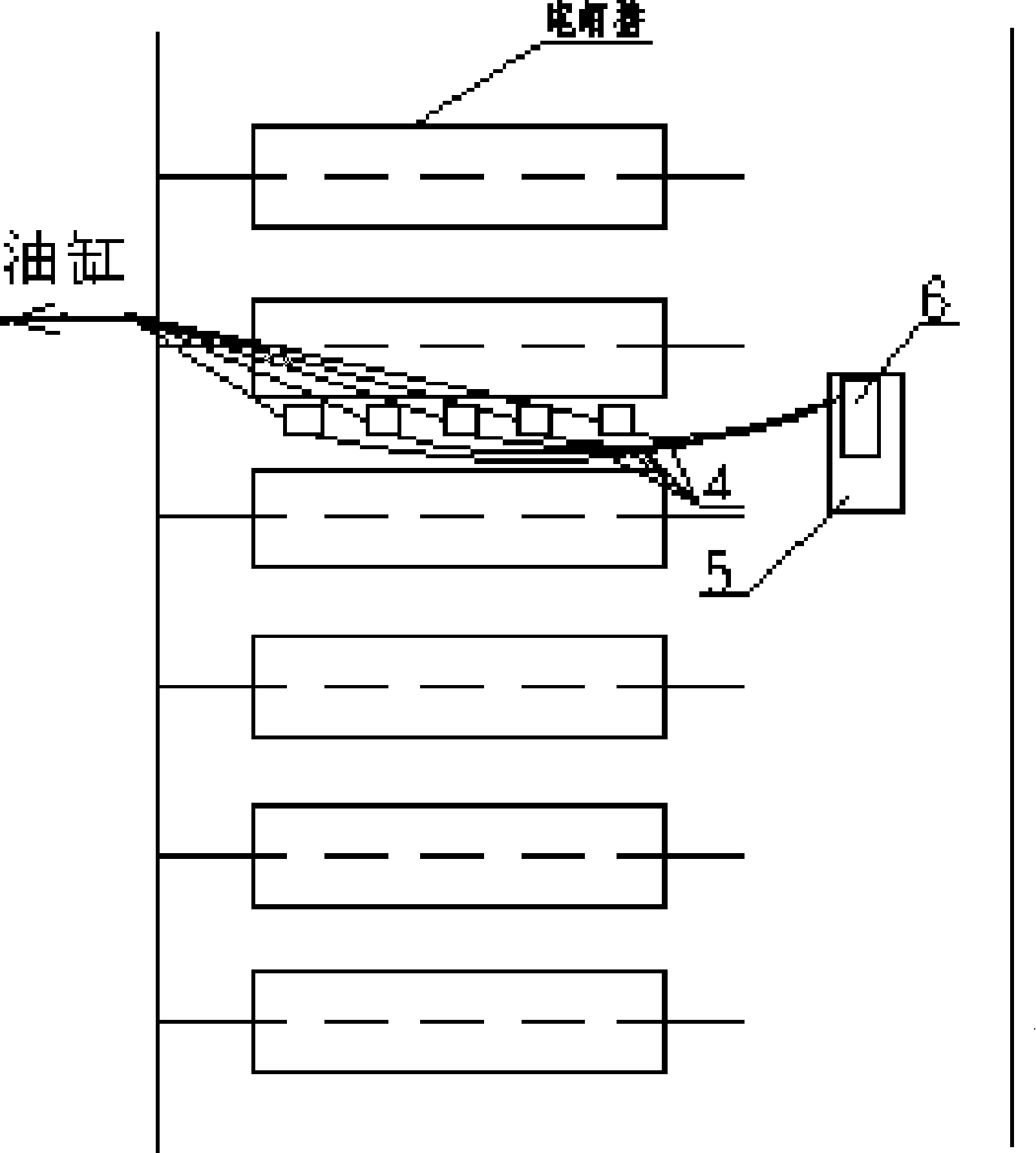 Electrolytic tank hydraulic pressure short circuit ora switch device