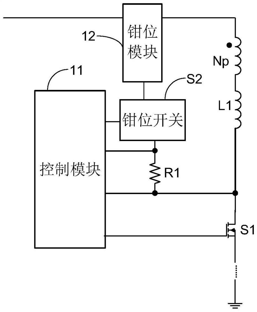 Clamping circuit, switching power supply circuit and control method thereof