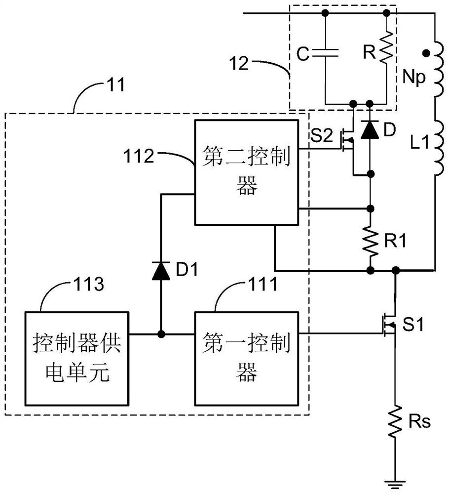 Clamping circuit, switching power supply circuit and control method thereof